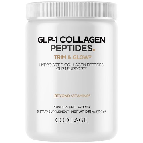 Codeage GLP-1 Collagen Powder Supplement - Nextida GC Collagen Peptides - GLP 1 Support - Hydrolyzed, Grass-Fed, Type I & III, Unflavored - Non-GMO, Gluten-Free, Dairy-Free - 10.58 Oz