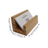 enyuwlcm 2 Pack Bamboo Wood Desktop Business Card Holder Display for Desk Sturdy Business Card Stand for Office Tabletop Counter Organizer