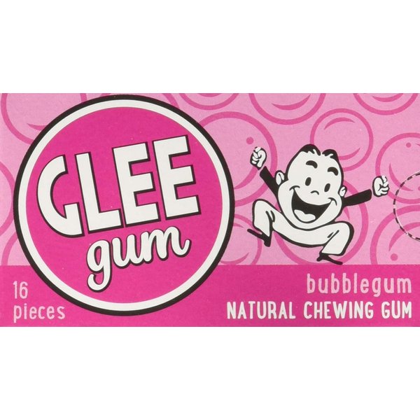 Glee Gum All Natural Bubblegum, Non GMO Project Verified, Eco Friendly, 16 Piece Box, Pack of 12
