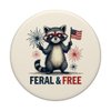 Feral and free Raccoon Patriotic 4th of July Feral But Free PopSockets Adhesive PopGrip