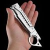 ZSRISLE Stainless Steel Blade,All Steel Handle,Suitable for Home Use,Outdoor Camping,Fishing Pocket Knife,Folding Pocket Knife,9.7 Inch - Silver