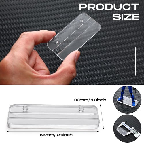 WinnerWhy 100 Pcs Action Figure Stand Clear Display Feet Stands with Peg Stand Base Action Figure Accessories Assembly Figure Stand Fit for Most 6 Inch Figures (Square)