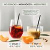 EcoPreps 5” Short Biodegradable Bamboo Fiber Cocktail Straws | 200 Count, 100% Compostable, Plastic-Free, Eco-Friendly Drinking Straws | 5-Inch, Heat-Resistant PHA Coffee and Cocktail Stirrers (Black)