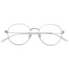 Kursan Blue Light Blocking Glasses for Women Men Stylish Round Metal Frame Clear Lens Eyeglasses (Silver)