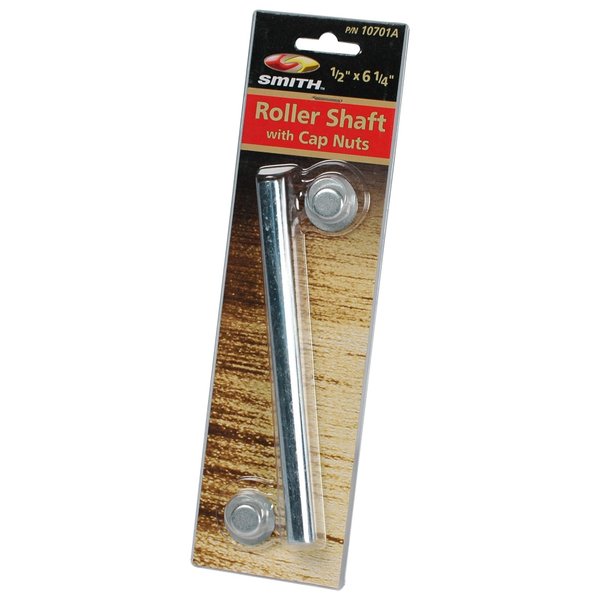 CE Smith Trailer 10701A Roller Shaft with Cap Nuts, 1/2" x 6 1/4"- Replacement Parts and Accessories for Your Ski Boat, Fishing Boat or Sailboat Trailer, Silver
