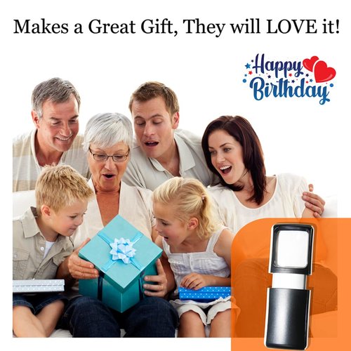 Small-Magnifying-Glass with LED-Light 3X Lighted-Pocket EasY Magnifier -Hand Held Lighted Magnify Glasses for Close Work Reading Books Pill Bottles; Mini Lens for Visually Impaired A Low Vision Aid