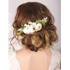 Kercisbeauty Boho Blooming Flower Hair Comb with White Leaves for Garden Wedding Brides
