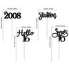 Gyufise 24 Pack Black Glitter 16th Birthday Cupcake Toppers Hello Sweet 16 Sixteen Since 2008 Cupcake Picks for 16th Birthday Party Cake Decorations Supplies