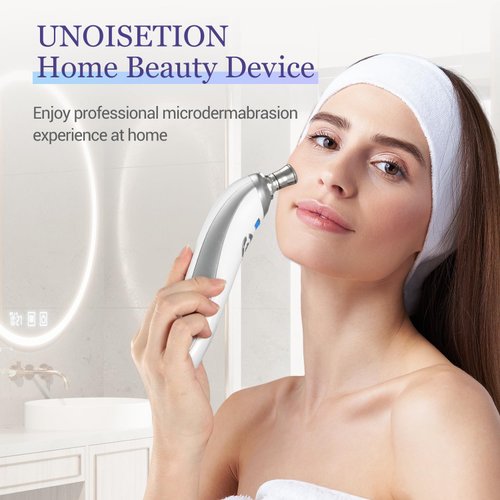 UNOISETION Diamond Microdermabrasion Machine, Home Microdermabrasion Tool, Portable Dermabrasion Facial Machine with 9 Diamond Tips, Facial Skin Care Device for Skin Exfoliation Blackhead Removal
