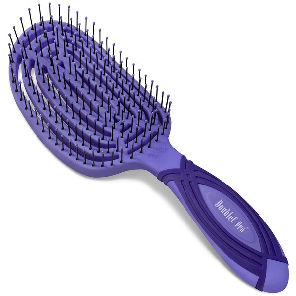 NuWay 4HAIR DoubleC PRO U.S. Patented Double Curved Detangling Brush is Hair Dryer Safe (Hyacinth)