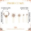 Heread Star Crystal Bride Wedding Hair Pins Gold Moon Hair Pieces Bridal Hair Accessories for Women and Girls (Pack of 5)