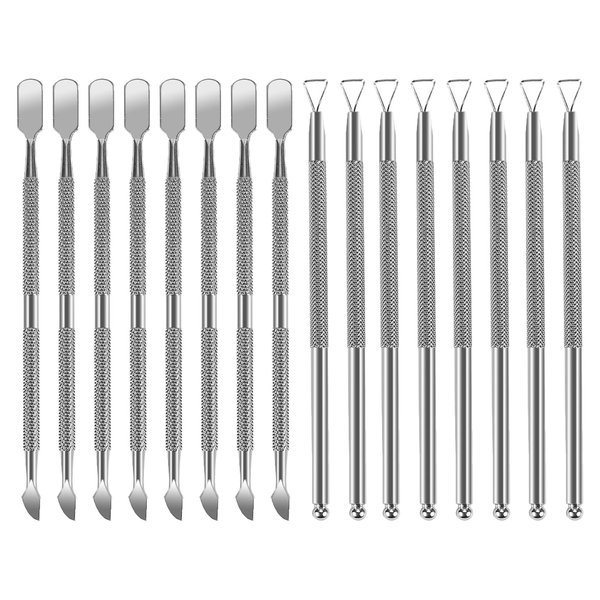 16 Pcs Cuticle Pusher Remover and Cutter, Stainless Steel Nail Gel Remover Nail Scraper Metal Cuticle Pusher Triangle Cuticle Peeler Scraper for Fingernails and Toenails