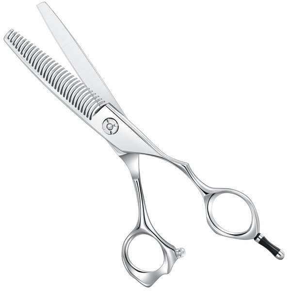 6" Hair Cutting Scissors Haircut Texturizing Hairdressing Shear Professional for Stylist, Hairdresser, Men, Women, Kids Salon Barber Home Silver Gift Dragon Creek