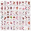 60 PCS Halloween Scar Tattoos, 60 Sheet Halloween Zombie Scars Tattoo Stickers Fake Scab Blood Special Fx Costume Makeup Props, Halloween Make Up Party Scar Tattoo Masquerade Prank Prop Decorations