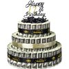 BUAEL Happy Birthday Gift Can Be 17 Age 3 Layers Of Black Gold Cake Filled With Cash Happy Birthday Day Money Cake Gift Party Supplies Money Gift Ideas For Birthday Cake