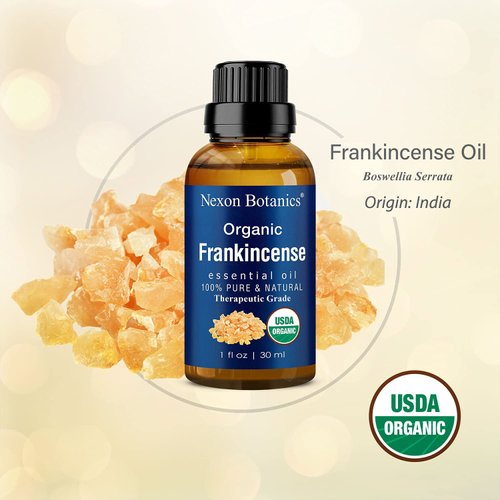 Organic Frankincense Essential Oil 30 ml - Boswellia Serrata - Natural, Pure Frankincense Oil for Diffuser, Aromatherapy - Therapeutic Grade - Skin Use and Hair Care Benefits from Nexon Botanics