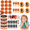 Mindshef Basketball Party Favors Birthday Supplies 60pcs Buck Silicone Bracelets Punch Balloons Basketball Stress Ball Stamp Scratch Art Set For Kids Pinata Stuffer Boys Girls