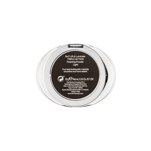 No7 Lift & Luminate Triple Action Powder - Light - Pressed Makeup Setting Powder for Face - Compact Setting Powder Reduces the Appearance of Fine Lines & Enhances Glow (10g)