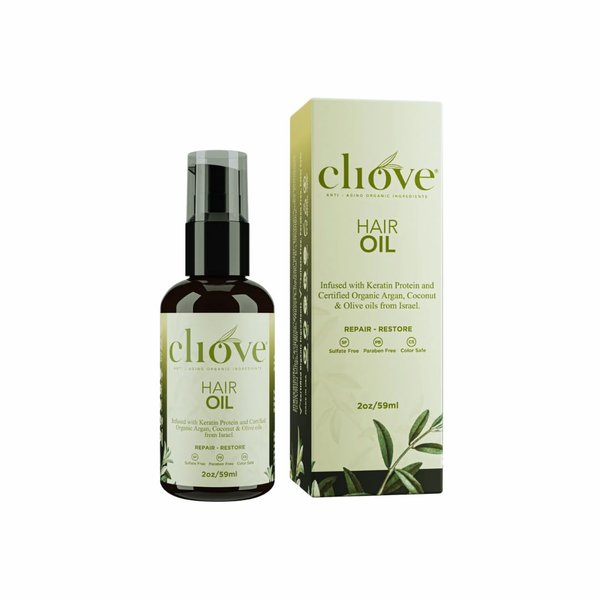 Cliove Hair Oil | Anti Frizz Hair Serum for Hair Growth | Heat Protectant Hair Serum Drops | Veganic Hair Growth Oil Scalp Treatment for Frizzy, Dry & Damaged Hair |2oz