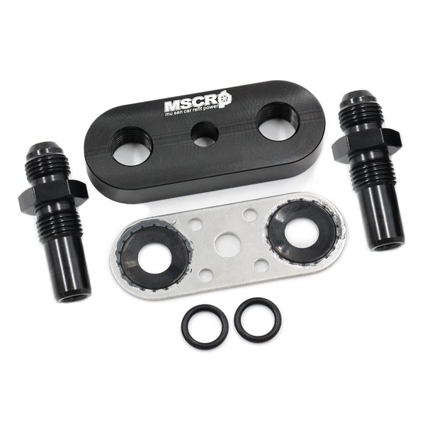 MSCRP Cooler Line Plate Compatible with 6L80E 6L90E 8L90E with Gasket and 6AN Fittings