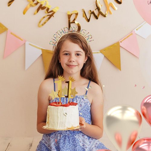 Birthday Headbands for Women Birthday Gold Deep Color Tiaras and Crowns for Women Girls Christmas Birthday Party Decorations Happy Birthday Princess Crown Rhinestone Happy Birthday Accessories Crown