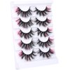 False Eyelashes with Color Deep Pink Color Lashes Fluffy Faux Mink Lashes Cat Eye Dramatic Color Eyelashes Party Long Strip Lashes Pack