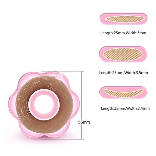 VASANA 1800PCS Beige Three Different Shapes Double Eyelid Tape Tool Invisible Beauty Double Eyelid Tape Stickers Makeup Breathable Big Eye Decoration for Mono-eyelids
