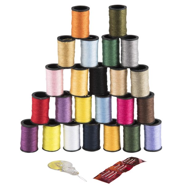 Singer 264 Polyester Thread, Assorted Colors, 24 Spools