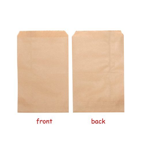 Volanic 100PCS 4X6 Inch Kraft Paper Bags Small Flat Party Favor Bag for Bakery Cookies Sandwich Soap Packing