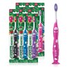 GUM Monsterz Jr Kids’ Toothbrush, Soft Bristled Children’s Toothbrush with Suction Cup, For Ages 5+, 1ct (6pk)