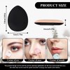 8 Pieces Powder Puff Soft Velour Puff Triangle Makeup Puff Water Drop Finger Puff Beauty Makeup Sponge Makeup Powder Pad Makeup Tool for Loose Powder Foundation Concealer, Black, Blue, White, Pink