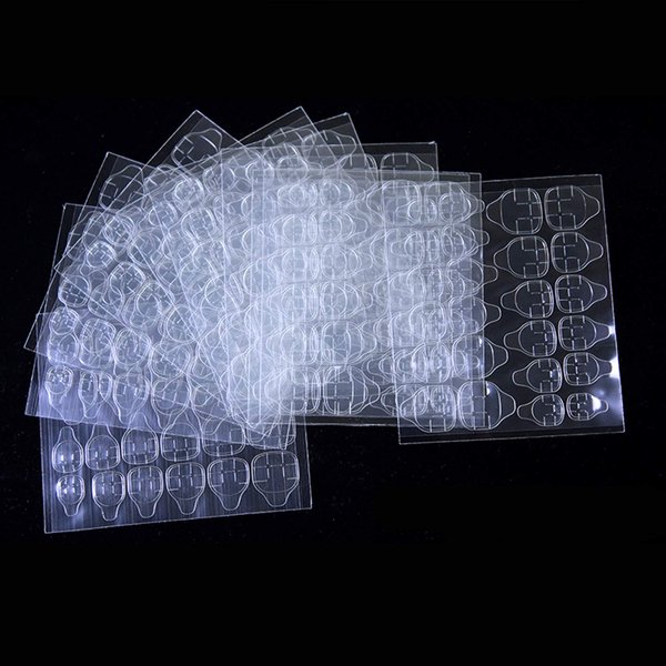 DNHCLL 240PCS (10Sheets) Transparent Double-Side Glue Nail Sticker Adhesive Flexible Fake Nail Tips Adhesive Tabs Nail Glue