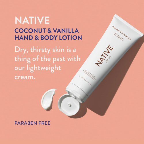 Native Body Lotion Contains Naturally Derived Ingredients | for Women and Men, Body Moisturizers for Dry Skin | Coconut and Vanilla, 12 fl oz