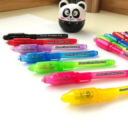 SCStyle Invisible Ink Pen 21Pcs with UV Light Magic Marker for Secret Messages, Writing Information for Birthdays, Easter, Halloween, Christmas Gifts for Students