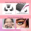 Lash Clusters DIY Eyelash Extensions 96 Clusters Lashes D Curl 0.07 Natural Individual Lash Extensions Mixed Tray False Eyelashes Soft & Strong Thin Band DIY at Home (F32-0.07D, 8-16mm)