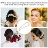 NOLITOY French Hair Pins, Pearl Hair Fork Sticks Metal U Shaped Hairpins for Women Girls Buns Hair Accessories