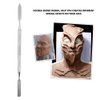 Salmue Modeling Scar Wax with Stainless Steel Double Ended Spatula Applicator Special Effects FX Makeup Tool for Theatrical Makeup and Halloween Fake Wound Moulding Scars Prosthetics(L)