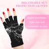 Gjinxi Gloves for Gel Nails, Thickened UV Gloves for Nails, UPF 50+ Anti UV Gloves for Gel Nail Lamp, Professional UV Gloves for Nail Techs, Fingerless Gloves for Women Gel Manicures Anti UV Light
