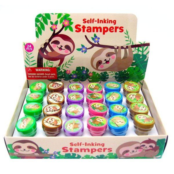 24 Pcs Sloths Stampers for Kids Sloth Birthday Party, Sloth Party Favors, Goody Bag Filler Treats, Classroom Rewards, Carnival Prizes Teacher Stamps