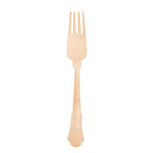 Birchware Elegant Forks 7.75” - (100 Count) Compostable Wooden Forks, Biodegradable Party Supplies, Sturdy, Heat Tolerant and Eco-Friendly.