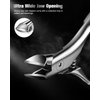 FERYES Wide Jaw Thick Toenail Clippers Thick Toenails - Precision Stainless Steel Toe Nail Clippers for Thick Nails for Seniors with Catcher - Silver