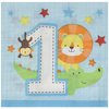 Creative Converting 324597 One is Fun Boy Beverage Napkins Party Supplies, 5", Multicolor