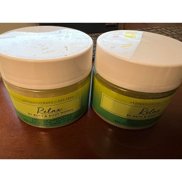 2 Bath & Body Works Aromatherapy Relax Hawaiian Sandalwood Eucalyptus Mandarin Scrub
