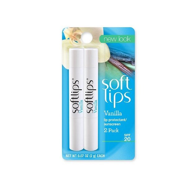 Softlips Lip Protectant/Sunscreen SPF 20, Value Pack, Vanilla 0.07 oz (Pack of 4)