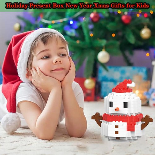 HGCYCF Christmas Red Snowman Building Blocks Set Compatible with Lego Advent Calendar 2024 Stacking New Toys Holiday Present Box New Year Xmas Gifts for Kids for Boys & Girls and Adults