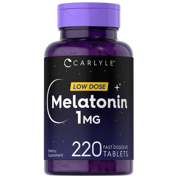 Carlyle Melatonin 1 mg | 220 Fast Dissolve Tablets | Low Dose | Vegetarian, Non-GMO, Gluten Free