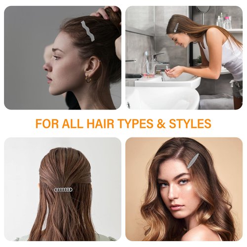 XINVTIV Metal Contour Hair Clips,5Pcs Duck Billed Hair Clips,No bend Hair Clips,Headwear Styling Tool,Barrettes for Kids Teens Women