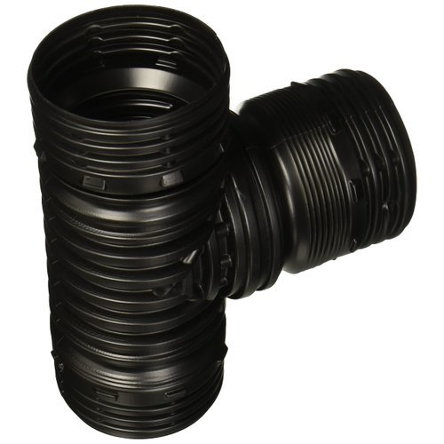 Flex-Drain ADP53702 Flexible T / Y, Landscaping Drain Pipe Adapter, 4inch, Black