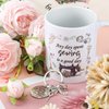 Inbagi 3 Pcs Sewing Gifts for Seamstress Women Cosmetic Bag Quilting Coffee Mug 11 oz Quilter Keychain Funny Gifts for Quilters Sewing Lovers
