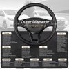 SEG Direct Car Steering Wheel Cover for All Standard-Size Steering Wheels with 14 1/2 inches - 15 inches Outer Diameter, Black Microfiber Leather